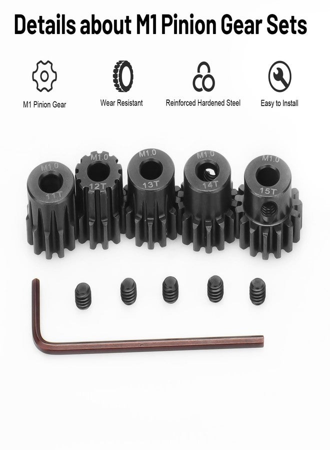 daitoku M1 Pinion Gear Sets 11T 12T 13T 14T 15T, daitoku 5mm Shaft Motor Gears RC Pinion Gears with Hex Key for 1/8 1/10 RC Brushless Brush Motor Trucks Buggy - Image 2